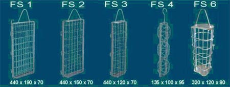 Openwork forms and nets for ham FS1-FS6