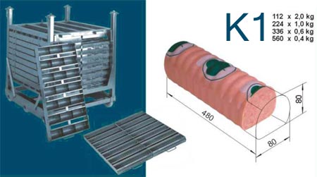 Forms and towers for ham products. Press towers. Meat form. Meat products